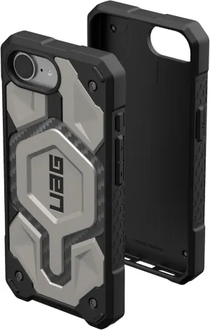 URBAN ARMOR GEAR UAG Designed for iPhone 16e Case Monarch Pro - Compatible with MagSafe Premium Carbon Fiber Inlay Rugged Military Grade Drop Proof Protective Cover, Titanium