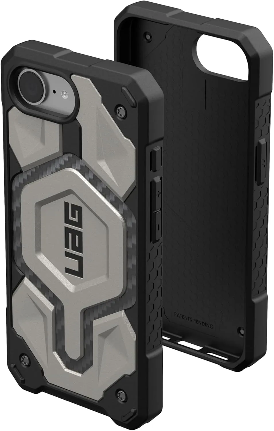 URBAN ARMOR GEAR UAG Designed for iPhone 16e Case Monarch Pro - Compatible with MagSafe Premium Carbon Fiber Inlay Rugged Military Grade Drop Proof Protective Cover, Titanium