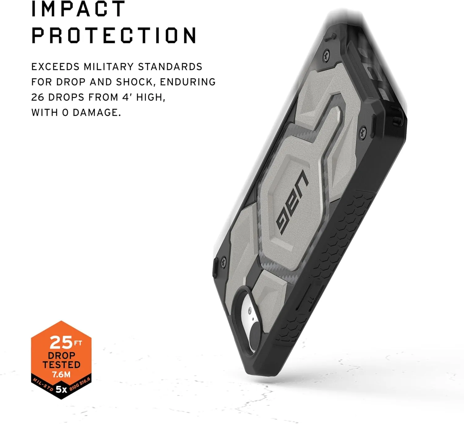 URBAN ARMOR GEAR UAG Designed for iPhone 16e Case Monarch Pro - Compatible with MagSafe Premium Carbon Fiber Inlay Rugged Military Grade Drop Proof Protective Cover, Titanium