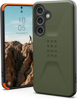 URBAN ARMOR GEAR UAG Designed for Samsung Galaxy S24 Case 6.2" Civilian Olive Drab, Rugged Military Drop-Proof Impact Resistant Non-Slip Protective Cover