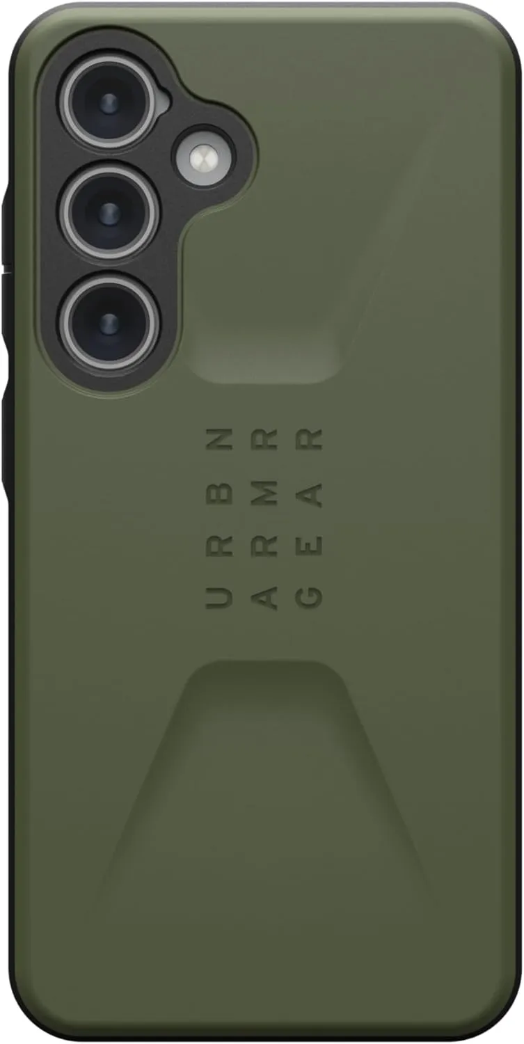 URBAN ARMOR GEAR UAG Designed for Samsung Galaxy S24 Case 6.2" Civilian Olive Drab, Rugged Military Drop-Proof Impact Resistant Non-Slip Protective Cover