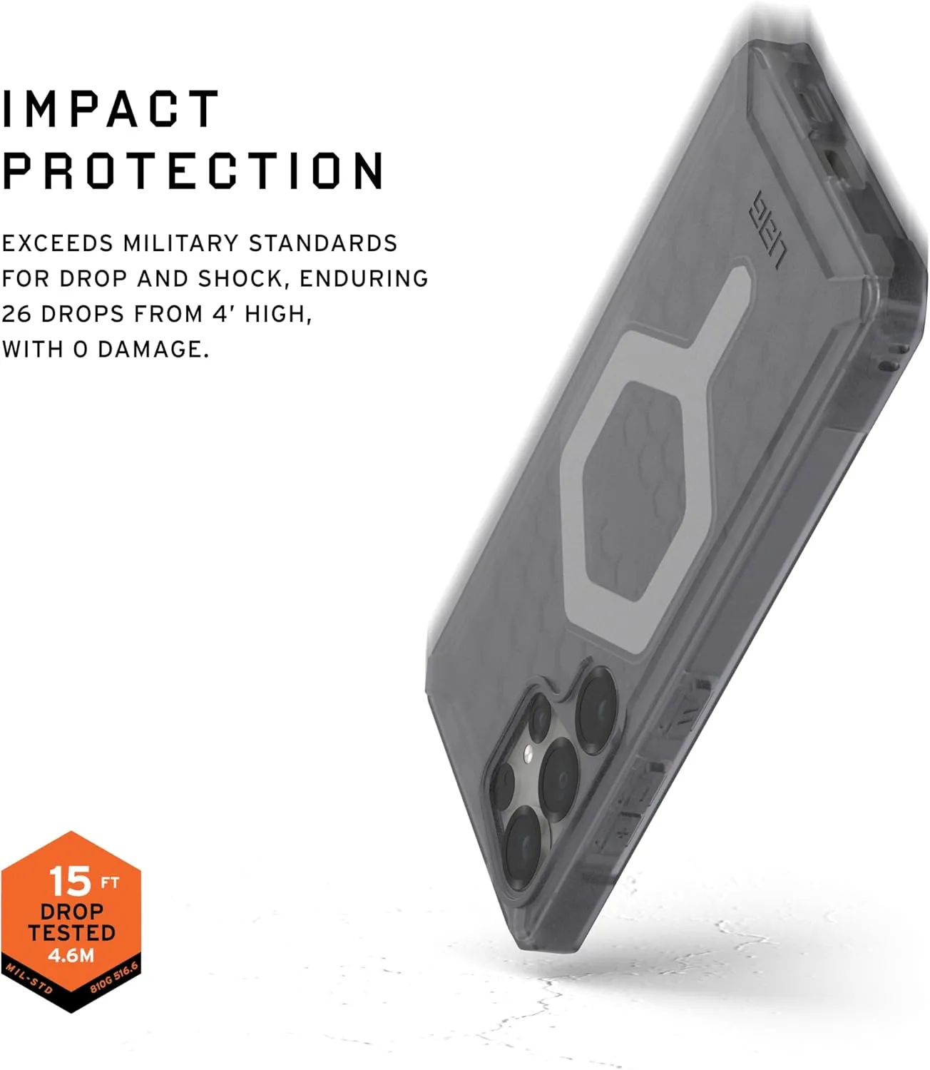 URBAN ARMOR GEAR UAG Designed for Samsung Galaxy S25 Ultra Case 6.8" Essential Armor - Compatible with Magnetic Charging Rugged Military Drop Tested Anti-Slip Protective Cover, Ash
