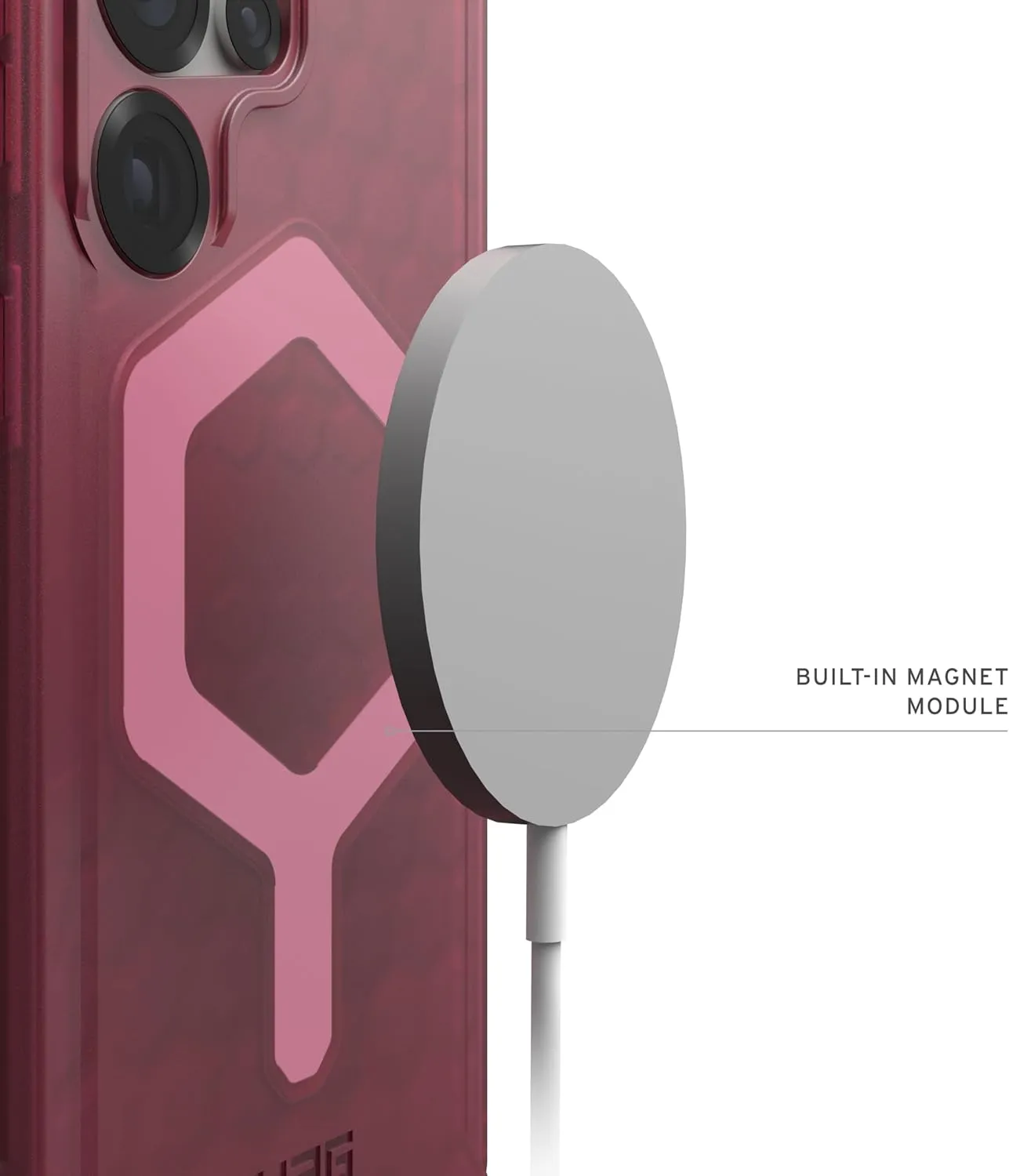 URBAN ARMOR GEAR UAG Designed for Samsung Galaxy S25 Ultra Case 6.8" Essential Armor - Compatible with Magnetic Charging Rugged Military Drop Tested Anti-Slip Protective Cover, Berry