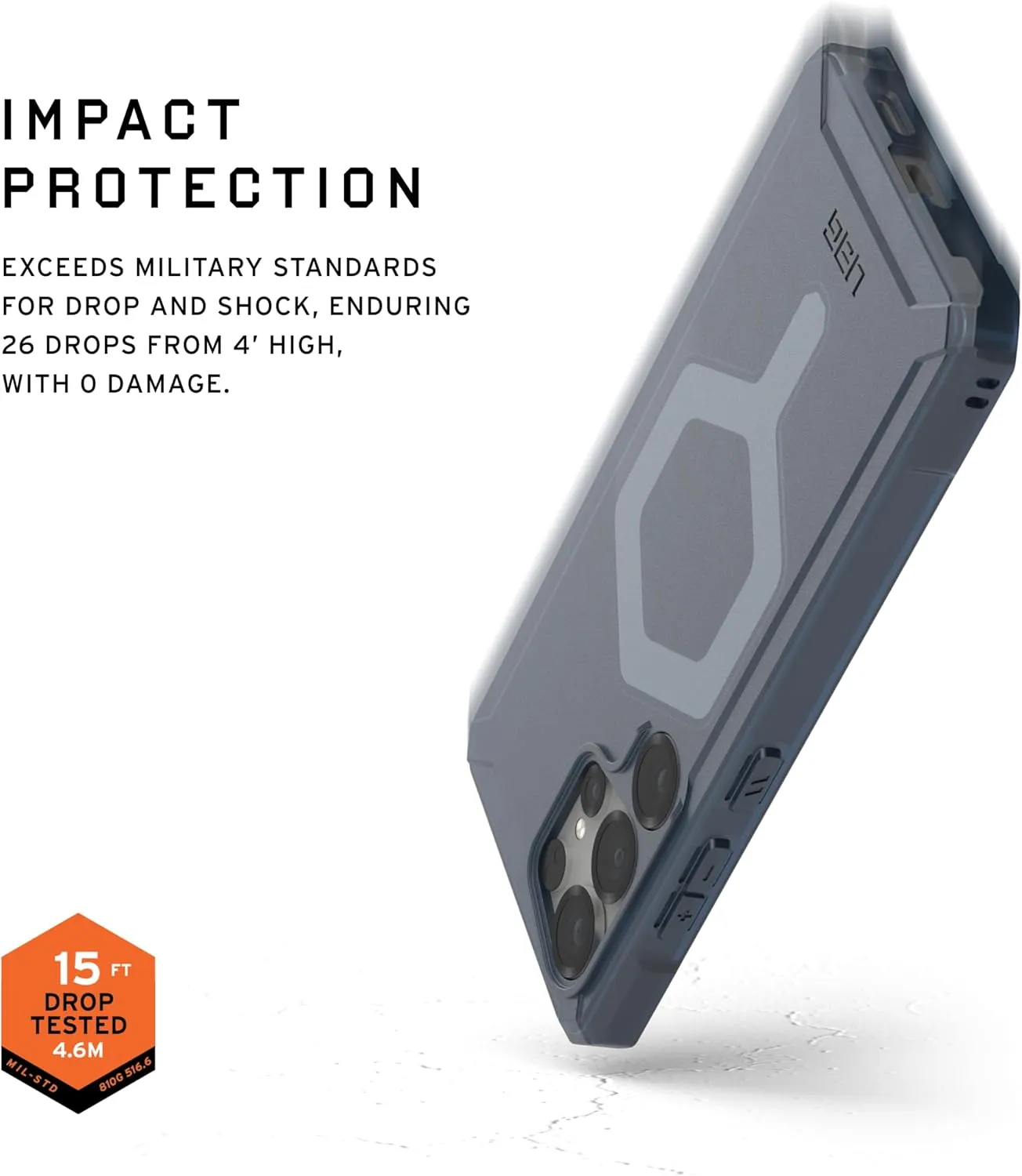 URBAN ARMOR GEAR UAG Designed for Samsung Galaxy S25 Ultra Case 6.8" Essential Armor - Compatible with Magnetic Charging Rugged Military Drop Tested Anti-Slip Protective Cover, Cloud Blue