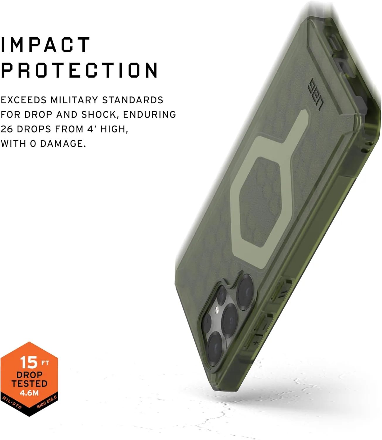 URBAN ARMOR GEAR UAG Designed for Samsung Galaxy S25 Ultra Case 6.8" Essential Armor - Compatible with Magnetic Charging Rugged Military Drop Tested Anti-Slip Protective Cover, Olive Drab