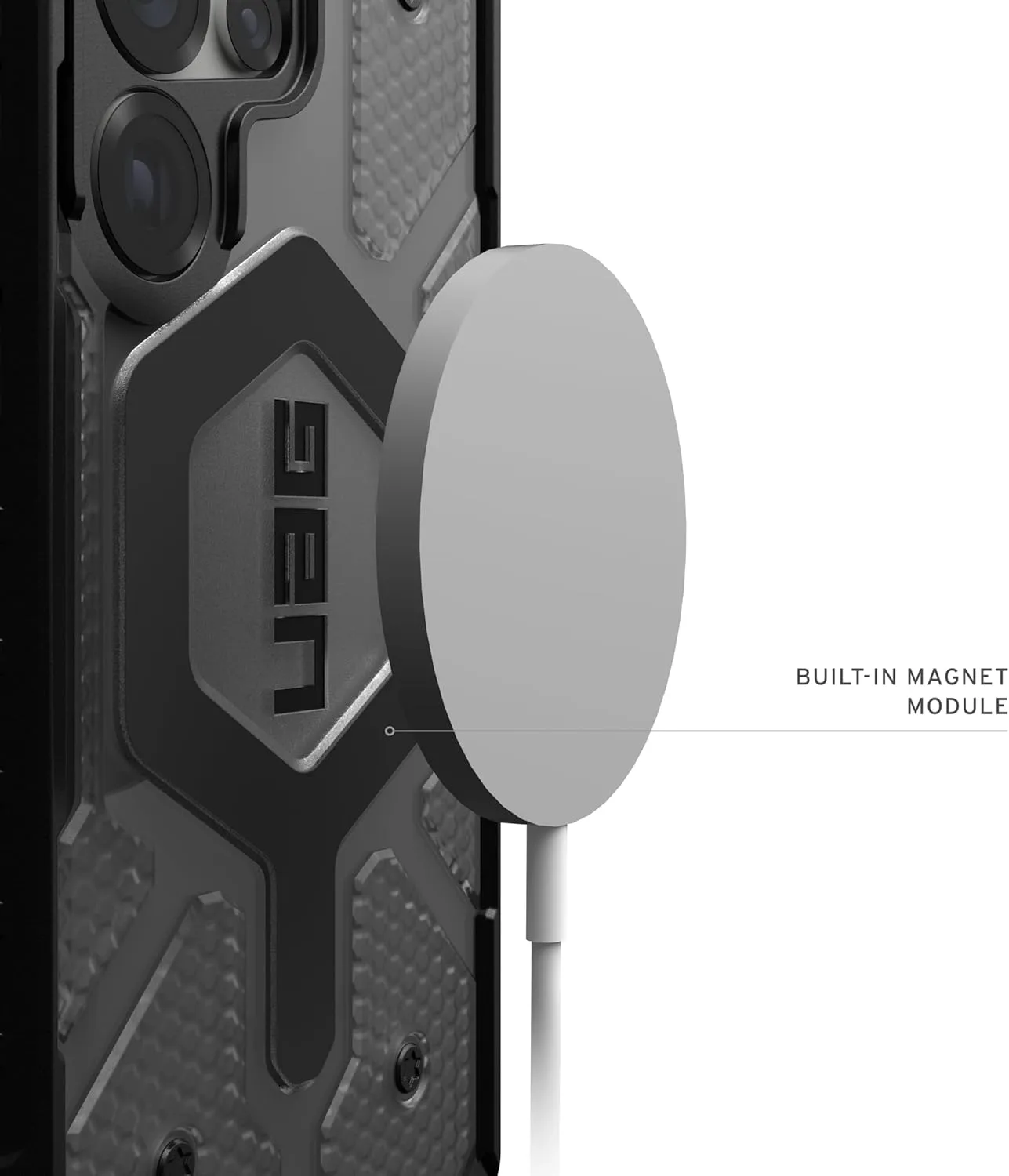 URBAN ARMOR GEAR UAG Designed for Samsung Galaxy S25 Ultra Case 6.8" Pathfinder Clear - Compatible with Magnetic Charging Transparent Rugged Military Drop Tested Protective Cover, Ash