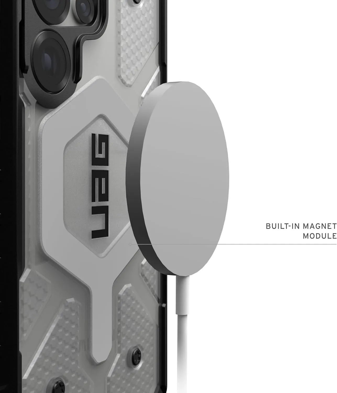 URBAN ARMOR GEAR UAG Designed for Samsung Galaxy S25 Ultra Case 6.8" Pathfinder Clear - Compatible with Magnetic Charging Transparent Rugged Military Drop Tested Protective Cover, Ice/Silver