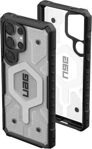 URBAN ARMOR GEAR UAG Designed for Samsung Galaxy S25 Ultra Case 6.8" Pathfinder Clear - Compatible with Magnetic Charging Transparent Rugged Military Drop Tested Protective Cover, Ice/Silver