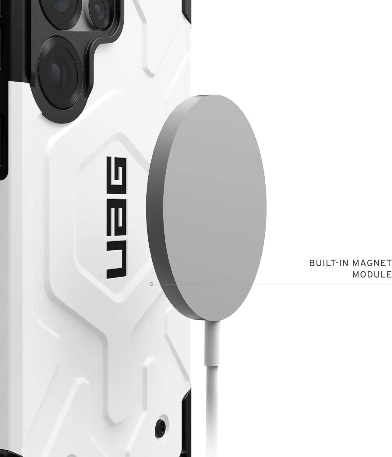 URBAN ARMOR GEAR UAG Designed for Samsung Galaxy S25 Ultra Case 6.8" Pathfinder - Compatible with Magnetic Charging Armor Shell Impact-Resistant Rugged Military Drop Tested Protective Cover, White