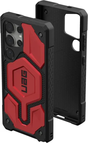 URBAN ARMOR GEAR UAG for Samsung Galaxy S25 Ultra Case 6.8" Monarch Pro - Compatible with Magnetic Charging Premium Rugged Military Drop Tested Protective Cover, Crimson
