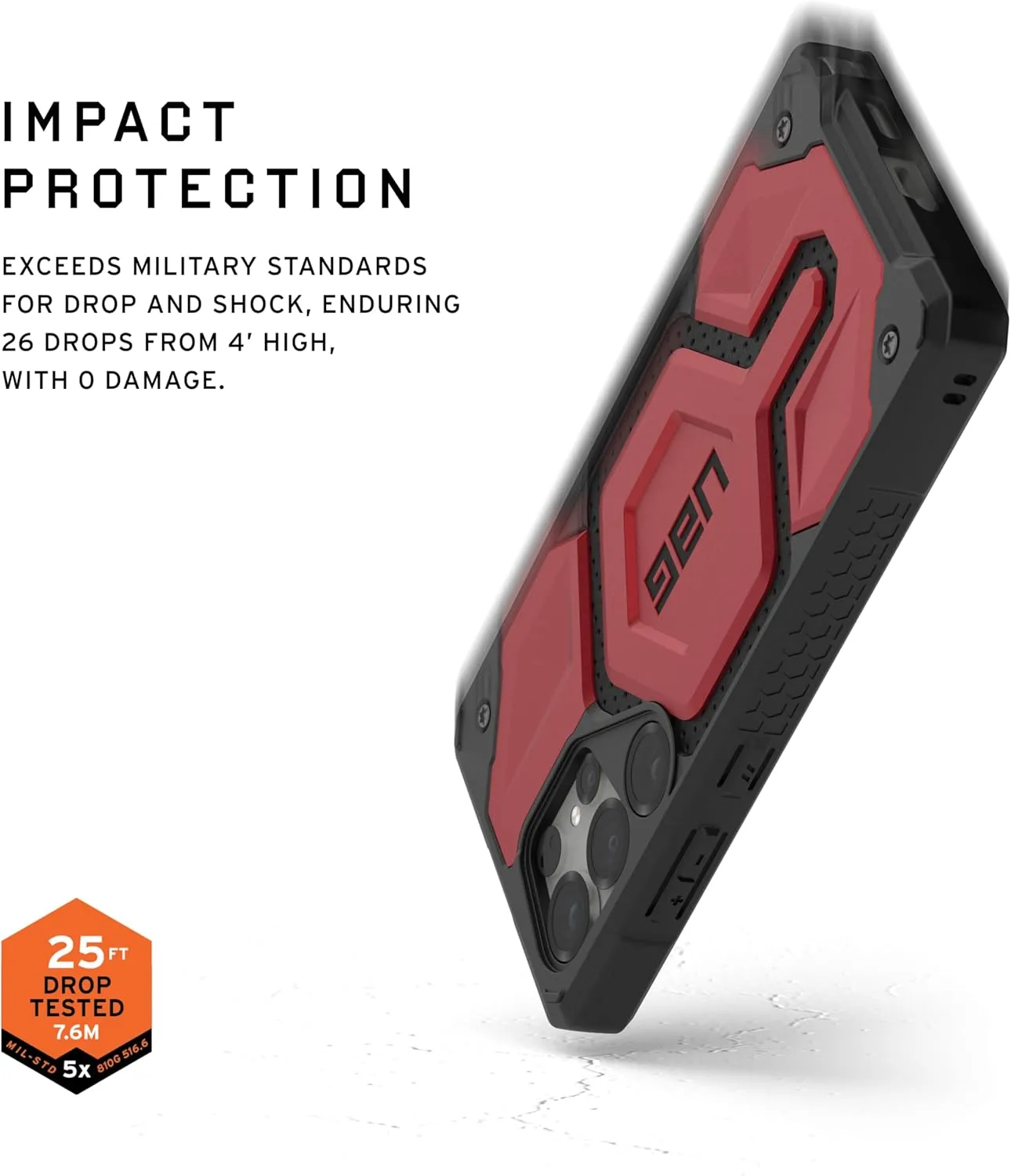 URBAN ARMOR GEAR UAG for Samsung Galaxy S25 Ultra Case 6.8" Monarch Pro - Compatible with Magnetic Charging Premium Rugged Military Drop Tested Protective Cover, Crimson