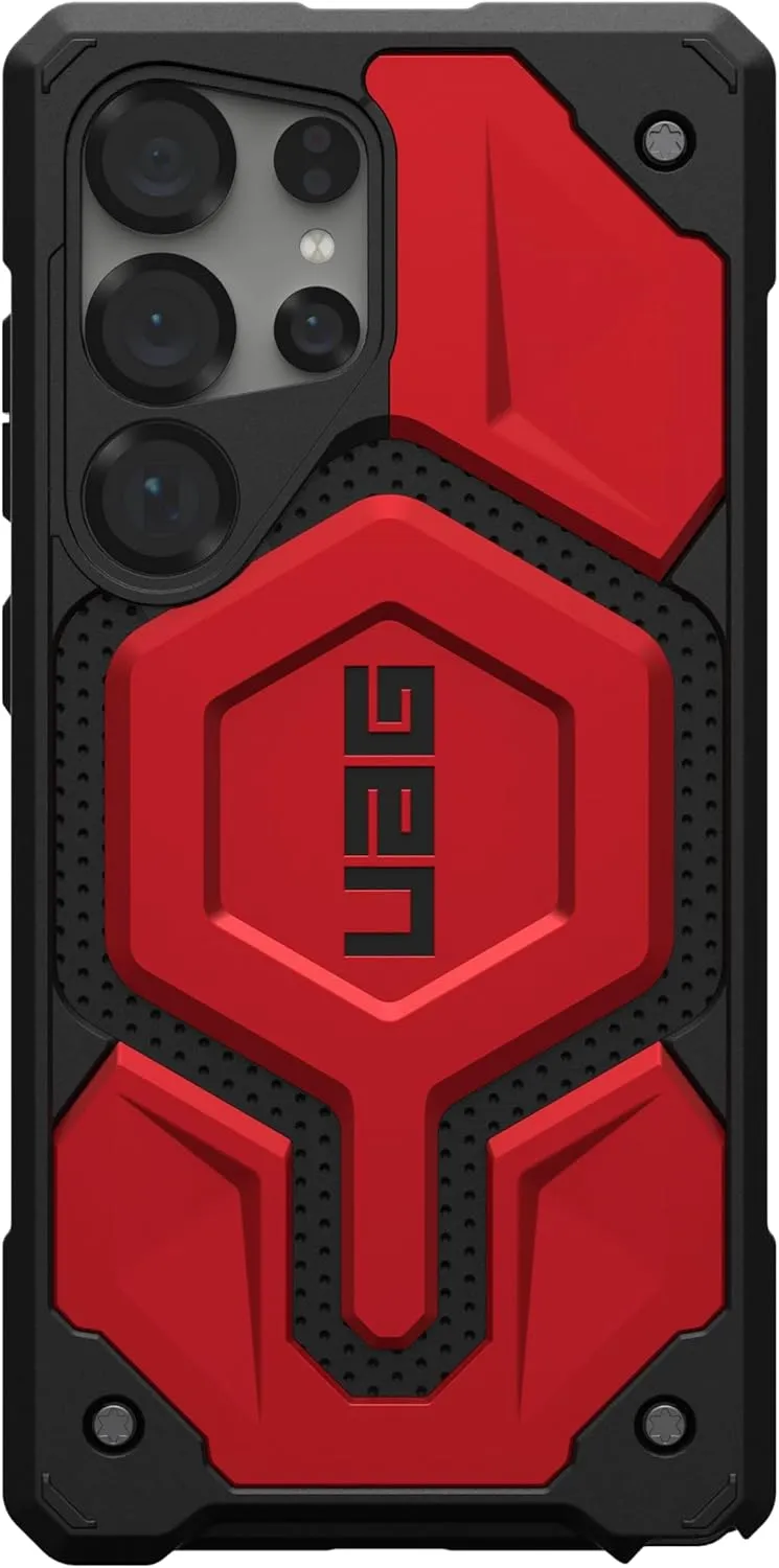 URBAN ARMOR GEAR UAG for Samsung Galaxy S25 Ultra Case 6.8" Monarch Pro - Compatible with Magnetic Charging Premium Rugged Military Drop Tested Protective Cover, Crimson