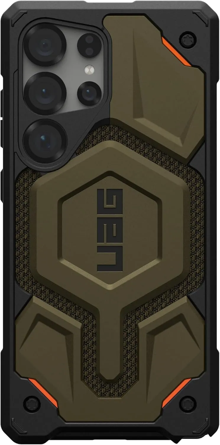 URBAN ARMOR GEAR UAG for Samsung Galaxy S25 Ultra Case 6.8" Monarch Pro - Compatible with Magnetic Charging Premium Rugged Military Drop Tested Protective Cover, Kevlar Element Green