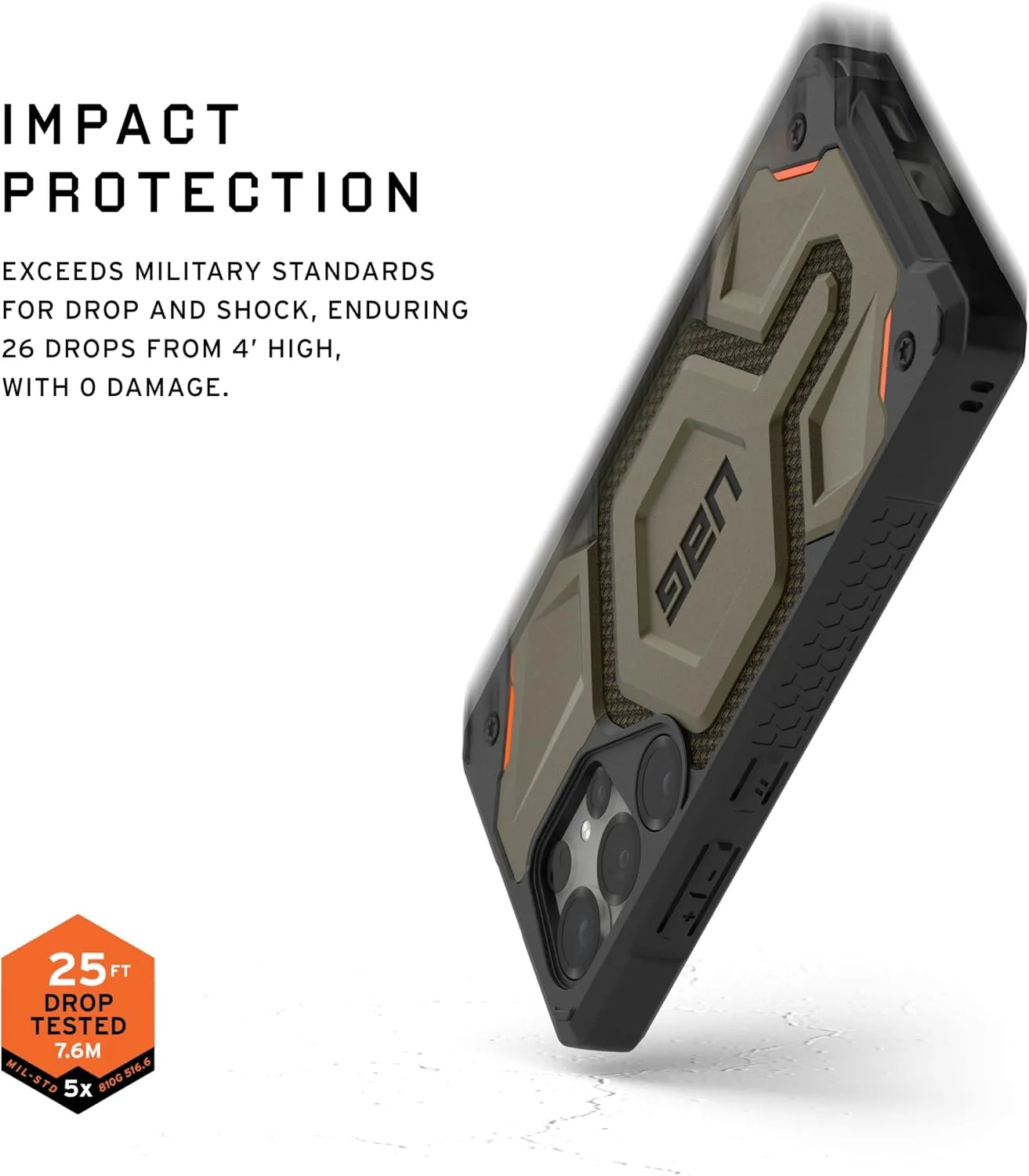 URBAN ARMOR GEAR UAG for Samsung Galaxy S25 Ultra Case 6.8" Monarch Pro - Compatible with Magnetic Charging Premium Rugged Military Drop Tested Protective Cover, Kevlar Element Green