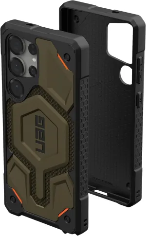 URBAN ARMOR GEAR UAG for Samsung Galaxy S25 Ultra Case 6.8" Monarch Pro - Compatible with Magnetic Charging Premium Rugged Military Drop Tested Protective Cover, Kevlar Element Green