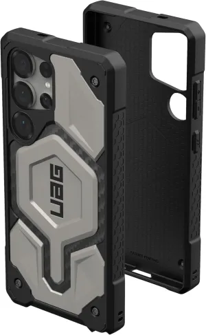 URBAN ARMOR GEAR UAG for Samsung Galaxy S25 Ultra Case 6.8" Monarch Pro - Compatible with Magnetic Charging Rugged Military Drop Tested Protective Cover, Titanium
