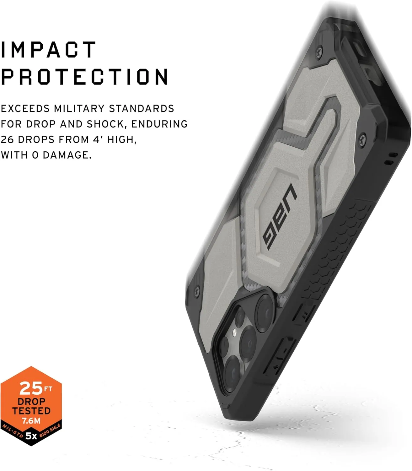 URBAN ARMOR GEAR UAG for Samsung Galaxy S25 Ultra Case 6.8" Monarch Pro - Compatible with Magnetic Charging Rugged Military Drop Tested Protective Cover, Titanium