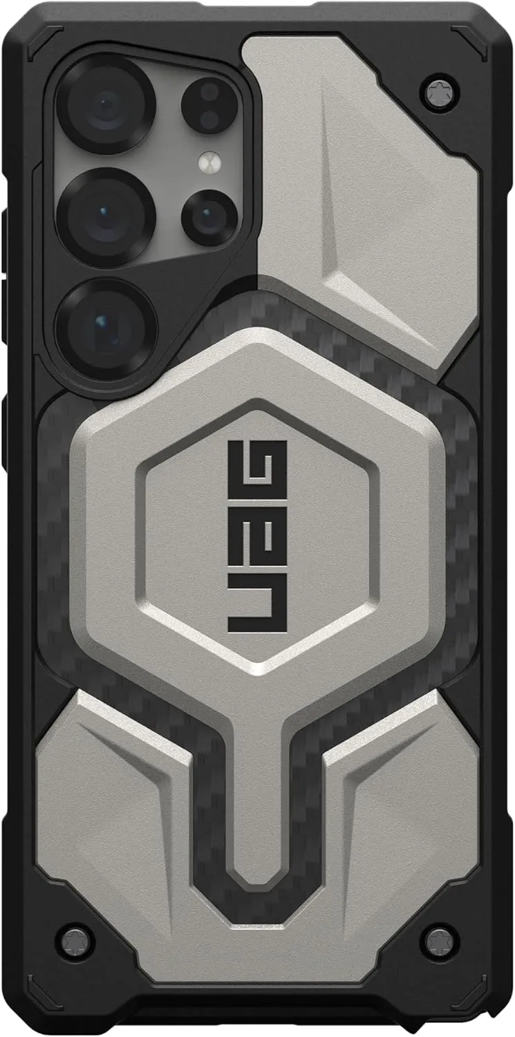 URBAN ARMOR GEAR UAG for Samsung Galaxy S25 Ultra Case 6.8" Monarch Pro - Compatible with Magnetic Charging Rugged Military Drop Tested Protective Cover, Titanium