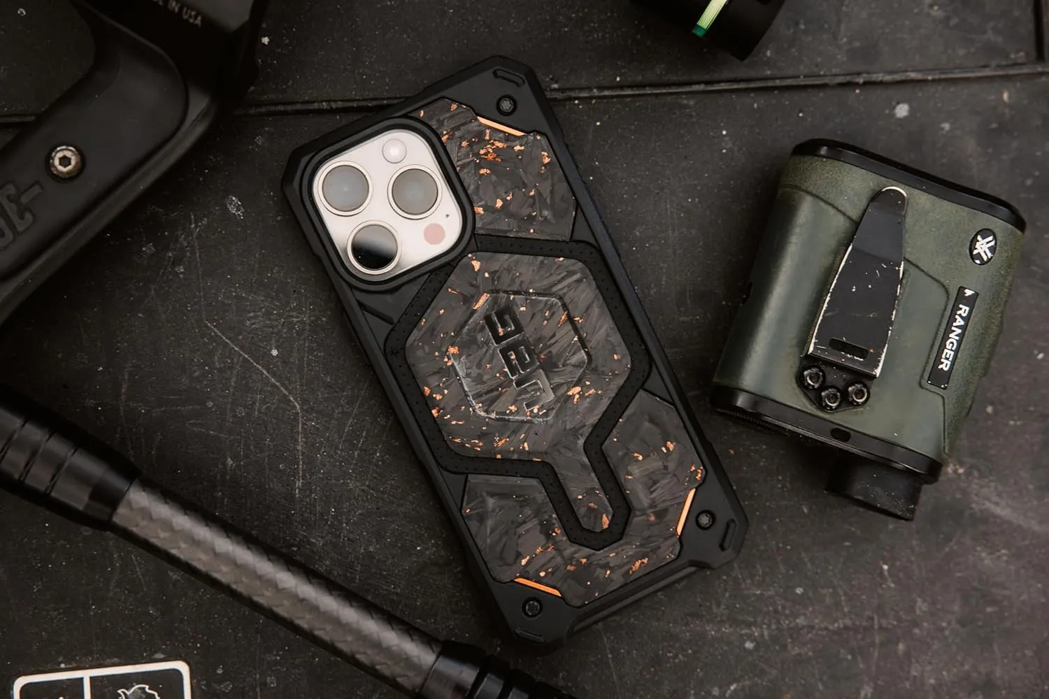 URBAN ARMOR GEAR UAG [Limited Edition] Designed for iPhone 16 Pro Max Case Monarch Pro - MagSafe Charging Compatible Premium Rugged Protective Cover, Forged Carbon Fiber with Copper