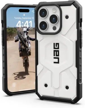 URBAN ARMOR GEAR UAG [Updated Ver] Compatible with iPhone 15 Pro Case 6.1" Pathfinder White Built-in Magnet Compatible with MagSafe Charging Rugged Military Grade Dropproof Protective Cover