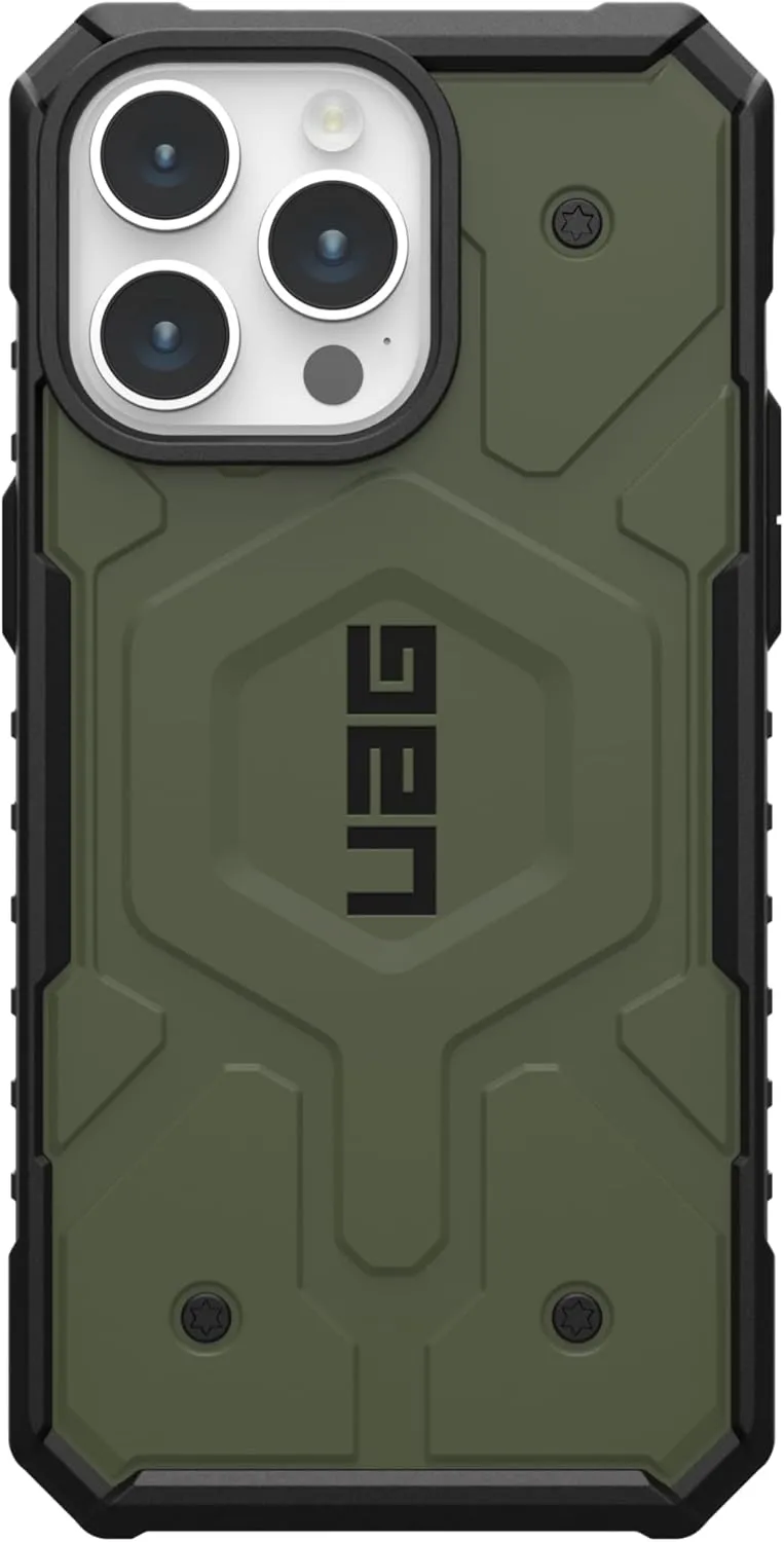URBAN ARMOR GEAR UAG [Updated Ver] Compatible with iPhone 15 Pro Max Case 6.7" Pathfinder Olive Drab Built-in Magnet Compatible with MagSafe Charging Rugged Military Grade Dropproof Protective Cover