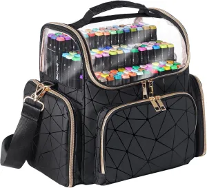 Uross Marker Organizer Case- Large Storage Marker Box Marker Storage Bag Pen Organizer Bag Case, Black