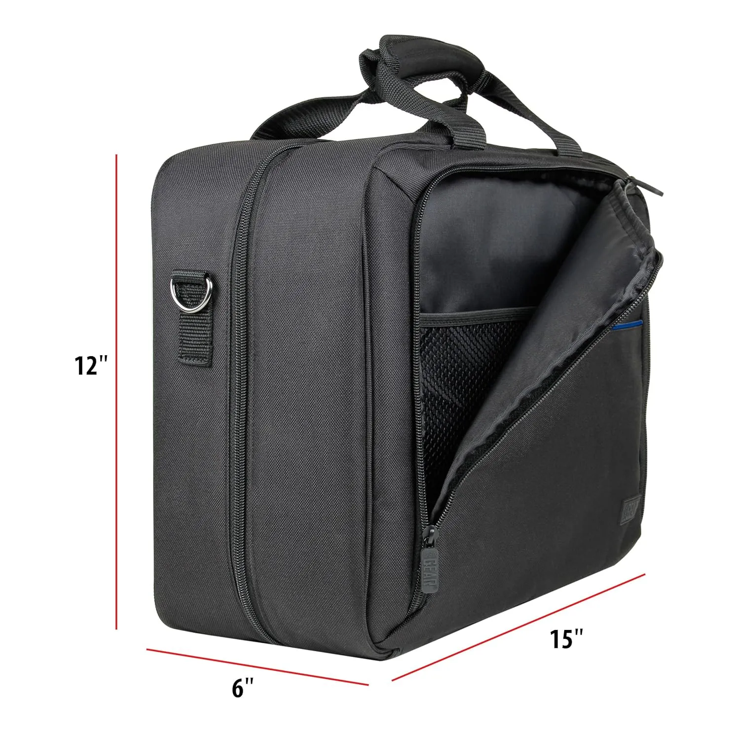 USA Gear Large Hairstylist Traveling Bag - Hair Salon Case - Customizable Interior with Adjustable Dividers - Fit All Hair Equipment Blow Dryer, Barber Tools, Curling Iron, Brushes (Blue)