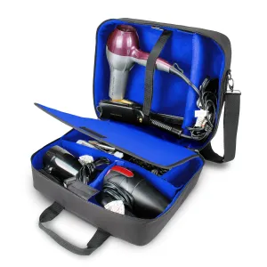 USA Gear Large Hairstylist Traveling Bag - Hair Salon Case - Customizable Interior with Adjustable Dividers - Fit All Hair Equipment Blow Dryer, Barber Tools, Curling Iron, Brushes (Blue)