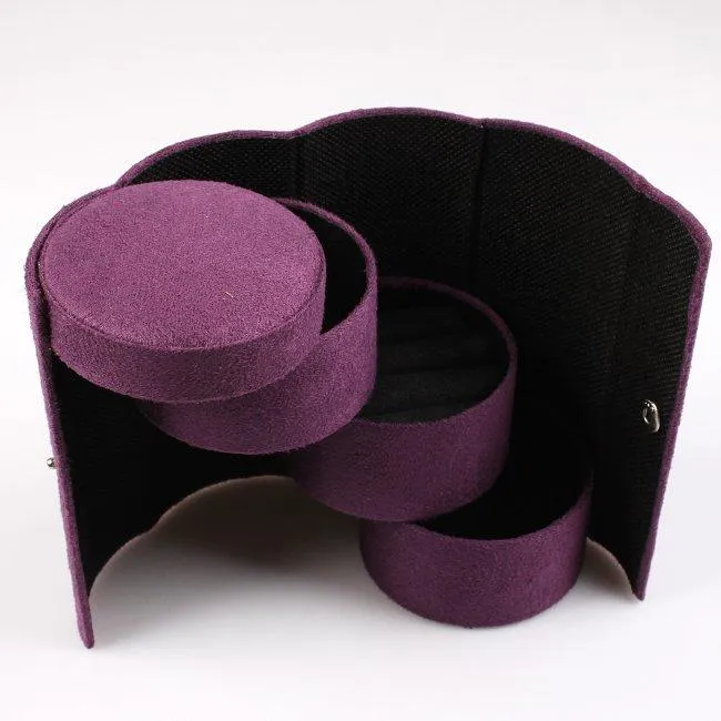 Useful 3 Layers Jewelry Box Accessories Cylinder Cases Necklace Earring Jewelry Holder Organizer Boxes
