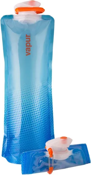 Vapur Flexible, Collapsible Wide Mouth Anti-Bottle with Detachable Carabiner, Convenient, Portable Hydration for Travel and Outdoor Adventures, 50 Ounce, Translucent Blue, Pack of 1