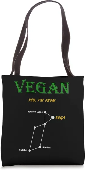 VEGAN from Vega star proud plant-based diet astronomy funny Tote Bag