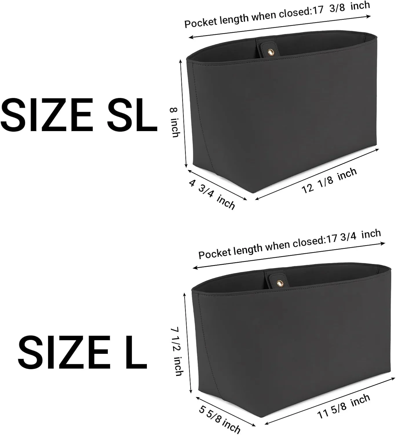 Vegan Leather Tote Bag Organizer Insert,Multi-Pocket Purse Organizers,with 15-Inch Laptop Compatible with LV Neverfull MM、Saint Laurent Tote and More(L)