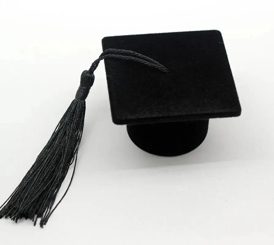 Velvet Ring Box Graduation Bachelor Cap Jewelry Packging Box Wedding Engagement Earring Box Graduation Gift Jewelry Organizer