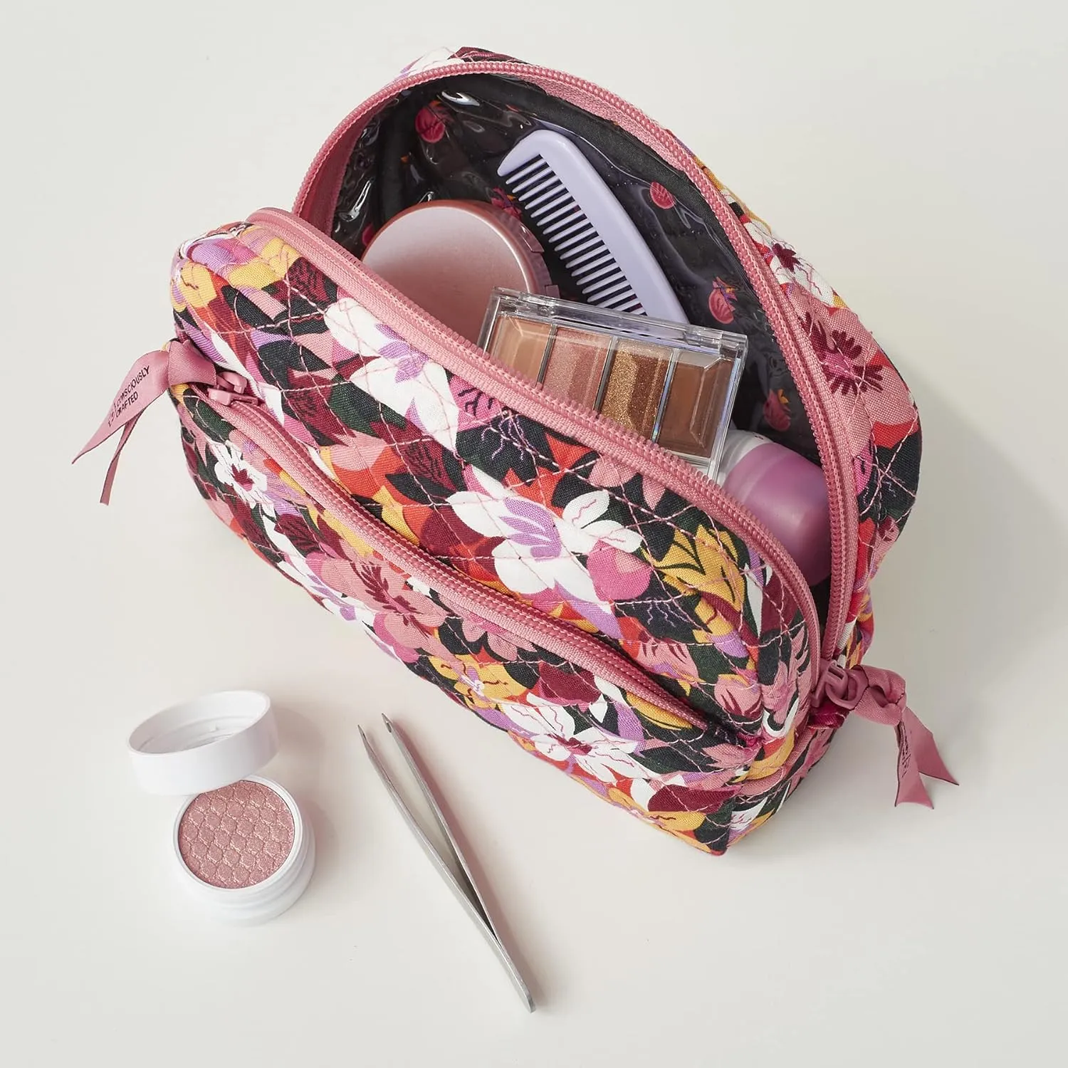 Vera Bradley Women's Cotton Medium Cosmetic Makeup Organizer Bag