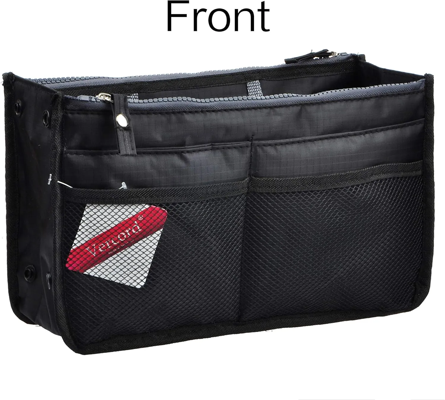 Vercord Updated Purse Handbag Organizer Insert Liner Bag in Bag 13 Pockets Black Large