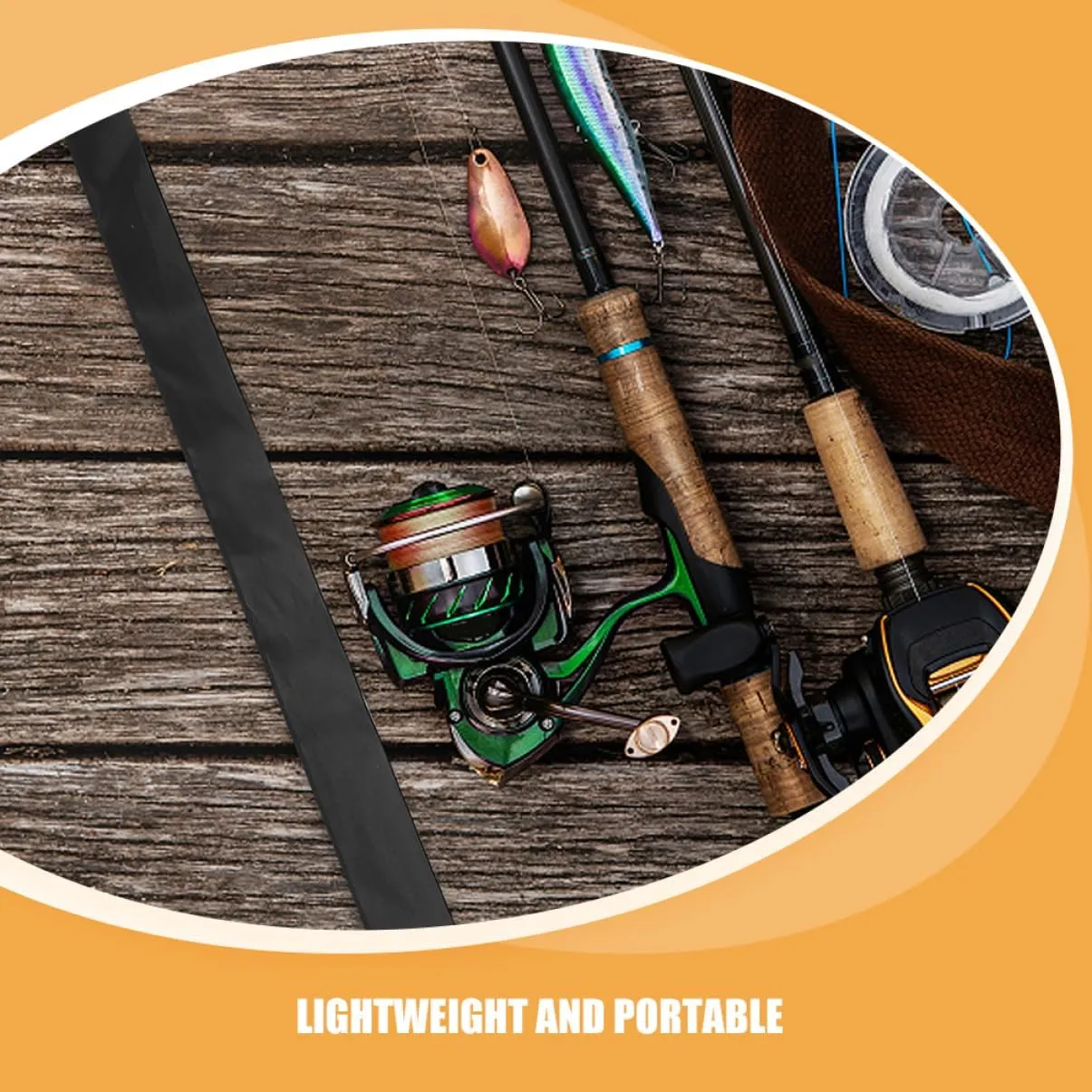 VICASKY Fishing Rod Case Oxford Fishing Rod Bag for Travel Portable Carrier with Ample Storage for Protective