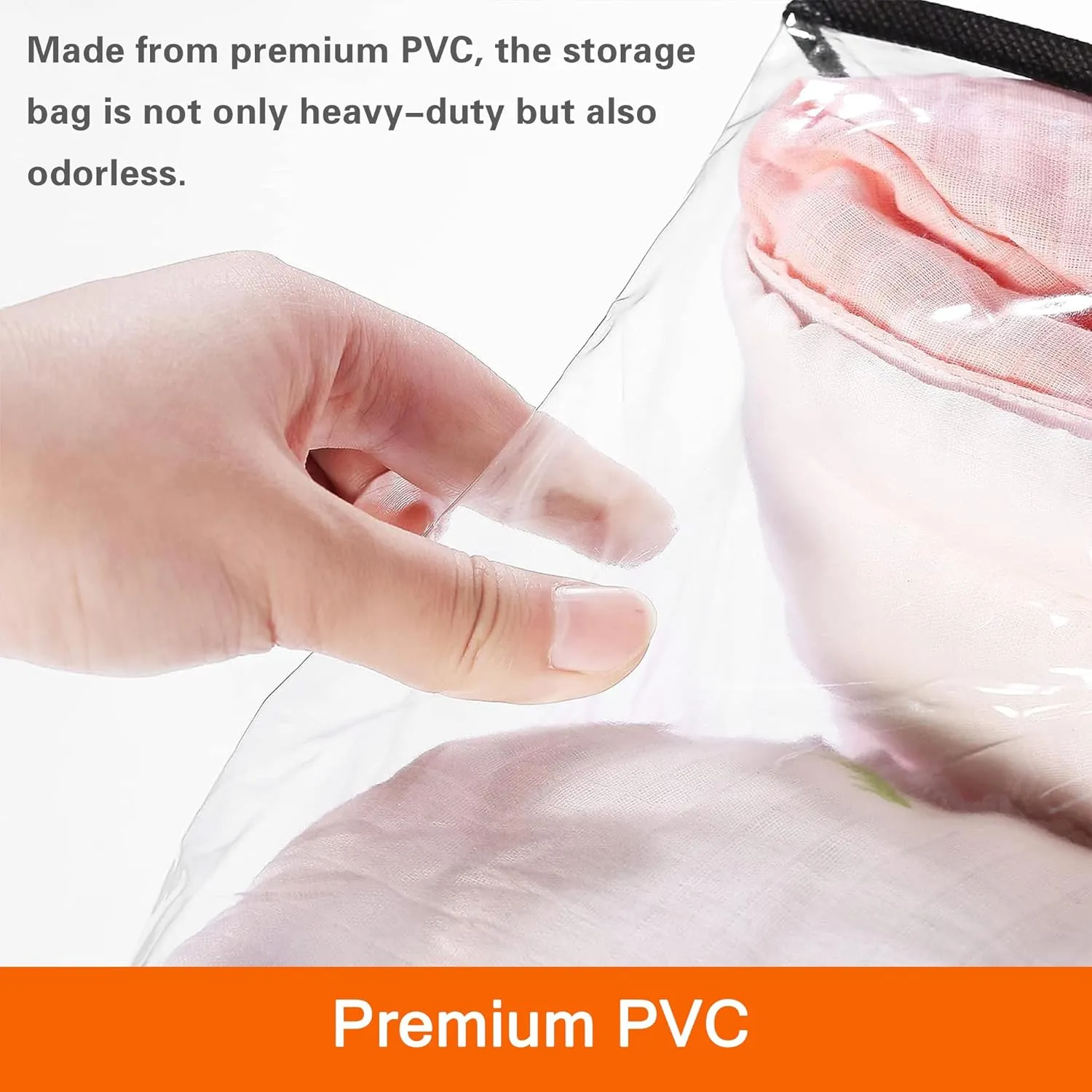 Vieshful 3 Pack Clear Comforter Storage Bag, Clothes Storage Bag with Zipper Closet Organizer, Plastic Storage Containers Moving bags for Comforter, Blanket, Bedding, Duvet, Toys40L 60L 90L