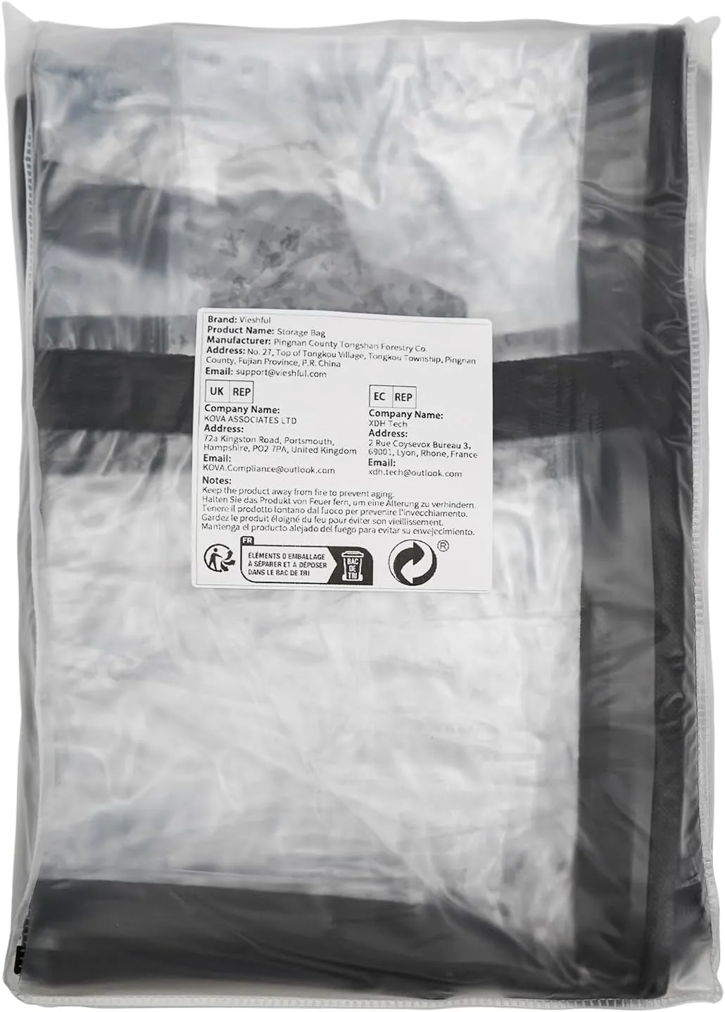 Vieshful 3 Pack Clear Comforter Storage Bag, Clothes Storage Bag with Zipper Closet Organizer, Plastic Storage Containers Moving bags for Comforter, Blanket, Bedding, Duvet, Toys40L 60L 90L