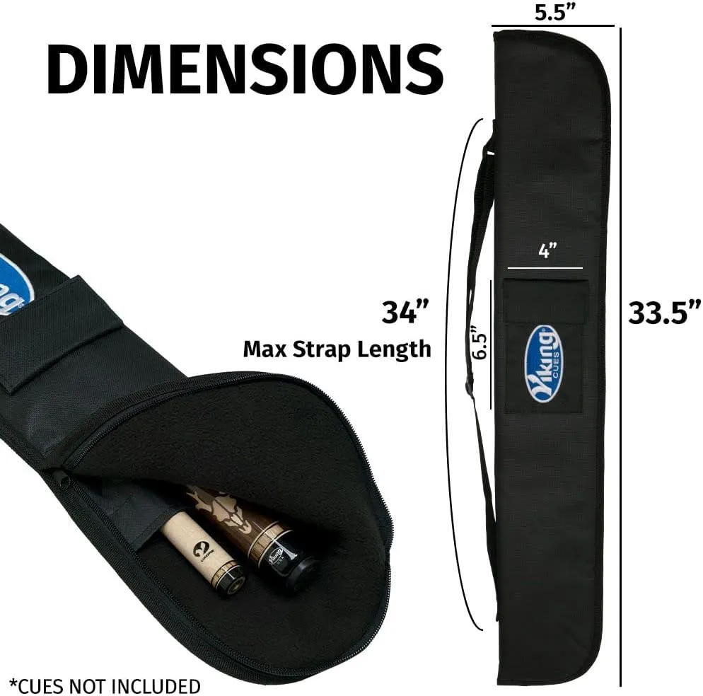 Viking Valhalla Pool Cue Case, Soft Stick Case With Shoulder Strap, Billiard Cue Holder, Table Accessories, Billiards Equipment
