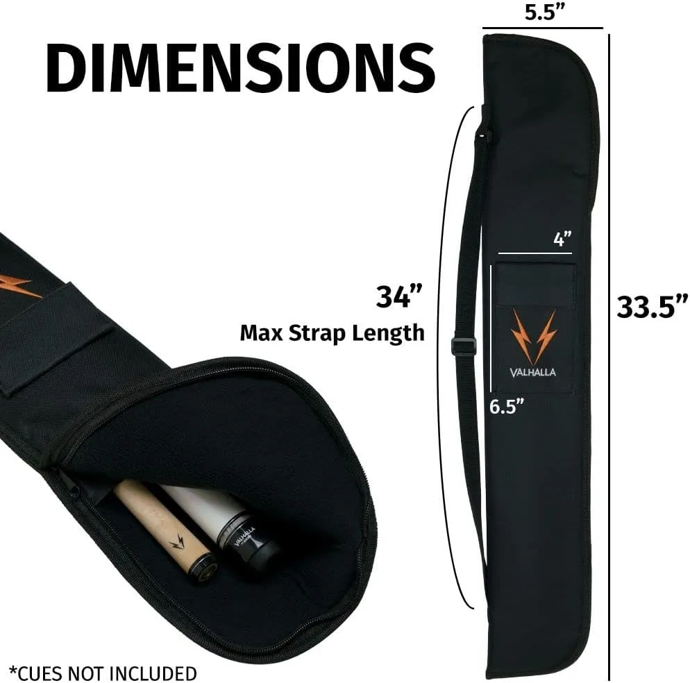 Viking Valhalla Pool Cue Case, Soft Stick Case With Shoulder Strap, Billiard Cue Holder, Table Accessories, Billiards Equipment