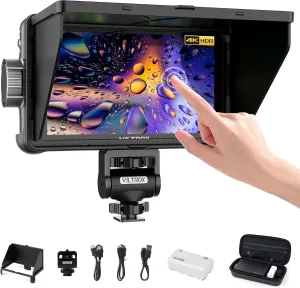VILTROX DC-550 Touch Screen DSLR Camera Field Monitor 1200 Nits High-Bright 5.5 inch DSLR Camera Monitor with Sunshade Hood/Battery 3D LUT HDR 4K HDMI in and Out Exposure Focus Assist Waveform Monitor