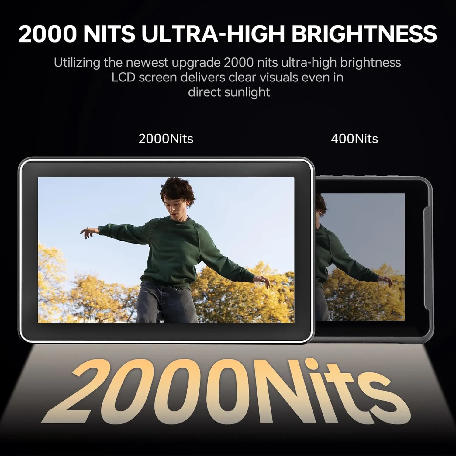 VILTROX DC-X2 Camera Field Monitor 2000 Nits High Brightness Touchscreen 6 Inch DSLR Monitor with 1920x1080 IPS 4K HDMI Loop in/Out 3D LUTs Waveform Video Peaking Focus Assist Battery&Sunshade Hood