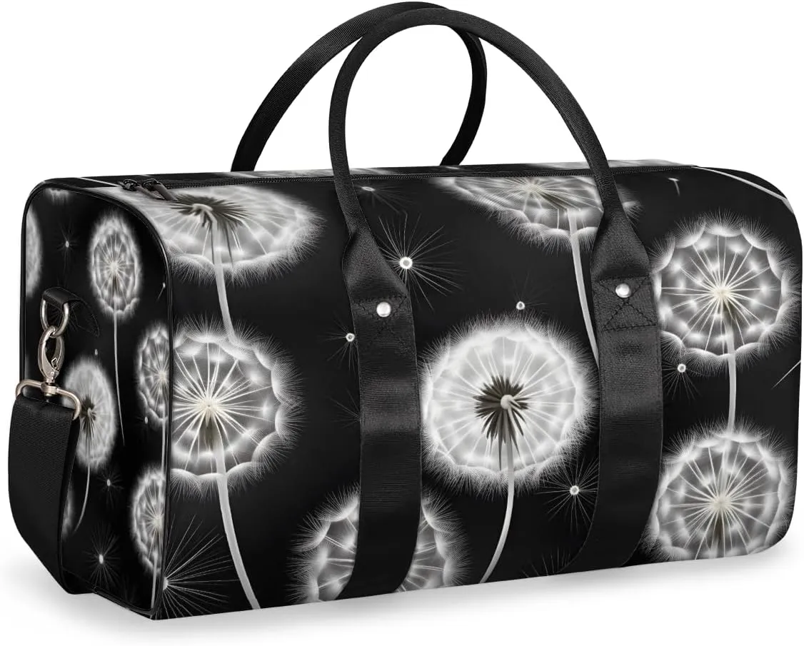 Vintage Dandelion Travel Duffle Bag for Women Men Gym Duffel Foldable Bag Waterproof Weekender Rustic Farm Plant Duffle Tote