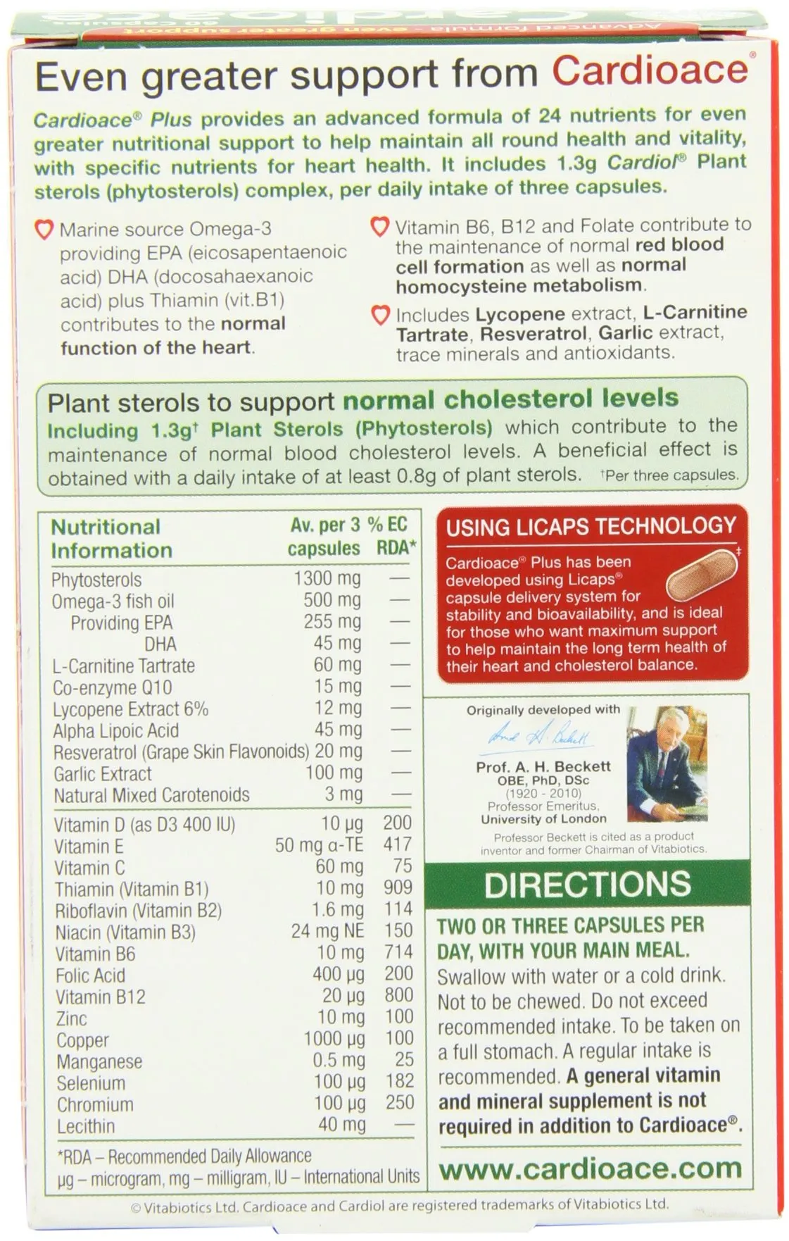 Vitabiotics Cardioace Plus 60 Capsules