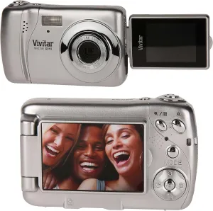 Vivitar VX018-SIL-BXA ViviCam iTwist VX018 Digital Camera with 8x Digital Zoom and 1.8-Inch Flip Screen