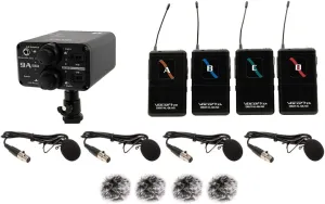 VocoPro - Portable Four Lavalier Field/Camera-Mountable Wireless Microphone System. (VCOFIELD-Quad-B2)