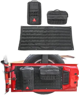 Voodonala Canvas Tailgate Cargo Storage Bag & Tool Kit Organizer Pockets for 2007-2018 Jeep Wrangler JK JL Unlimited