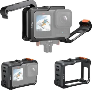 VRIG Aluminum Metal Cage for Hero 13/12/11/10/9, Protective Frame Housing with 1/4 Screw,Quick Release Metal Case with Cold Shoe,Hero 13 Accessories Set Can Mount on ND CPL Filters