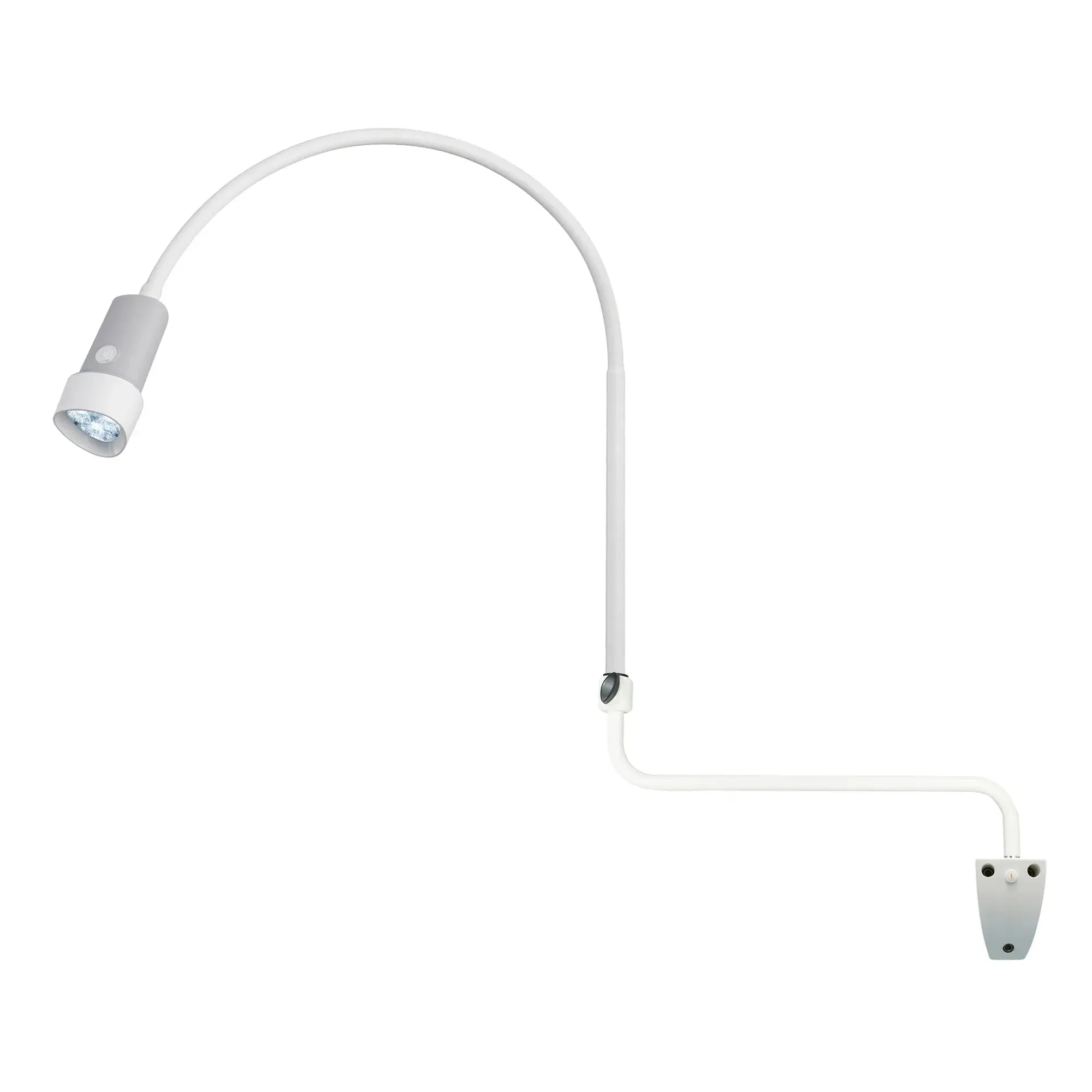 Waldmann HALUX N30-1 P SH Exam Light, 8W, 4400K, GOOSENECK, Dimmable, Rear Mount, Wall Mount, EXT Arm