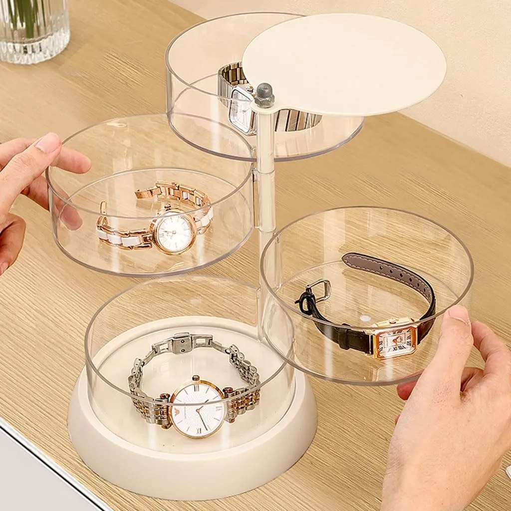 Watch Box Plastic Watch Storage Box Multi-layer Rotating Watch Box Transparent Watch Jewelry Display Box Jewelry Storage Box Watch Box For Men(L22.2cm)